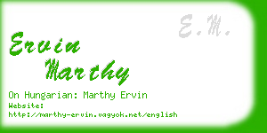 ervin marthy business card